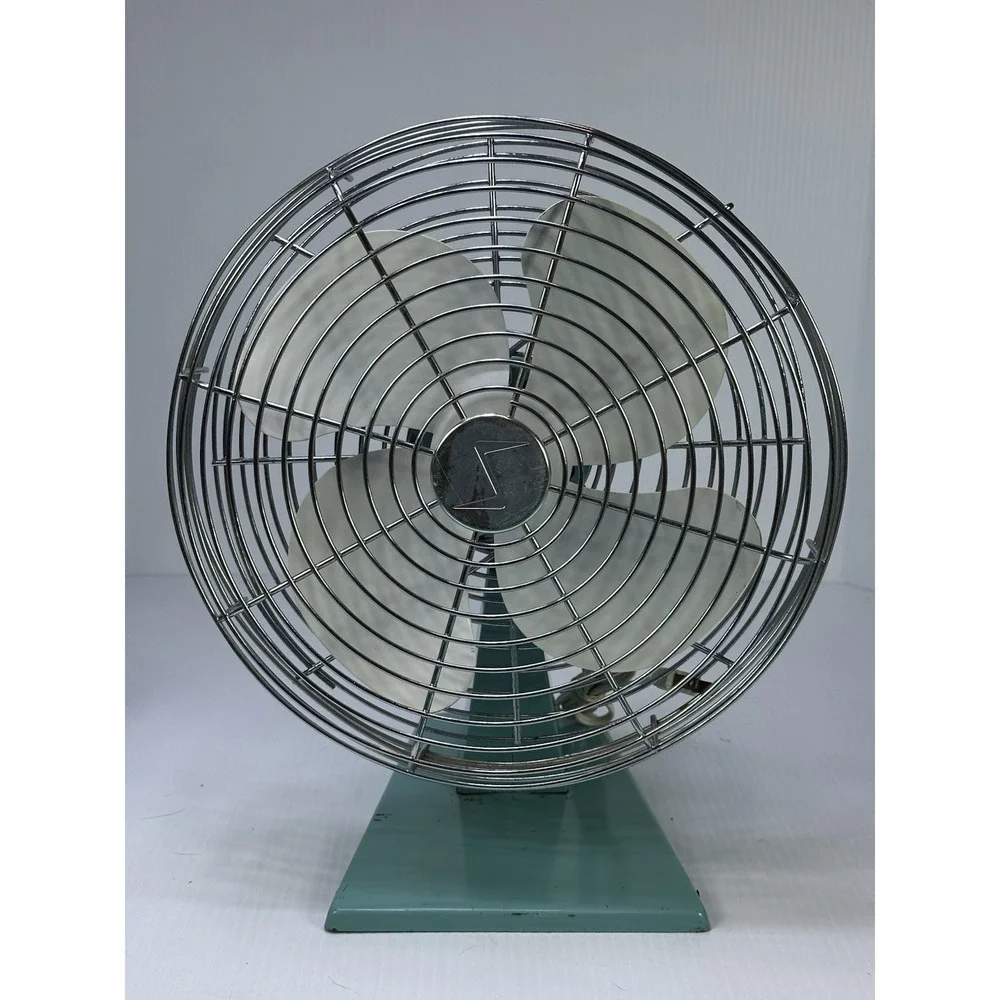 Vintage Superior Electric Model No 1000 Teal Table Fan Base No 1047white Blades